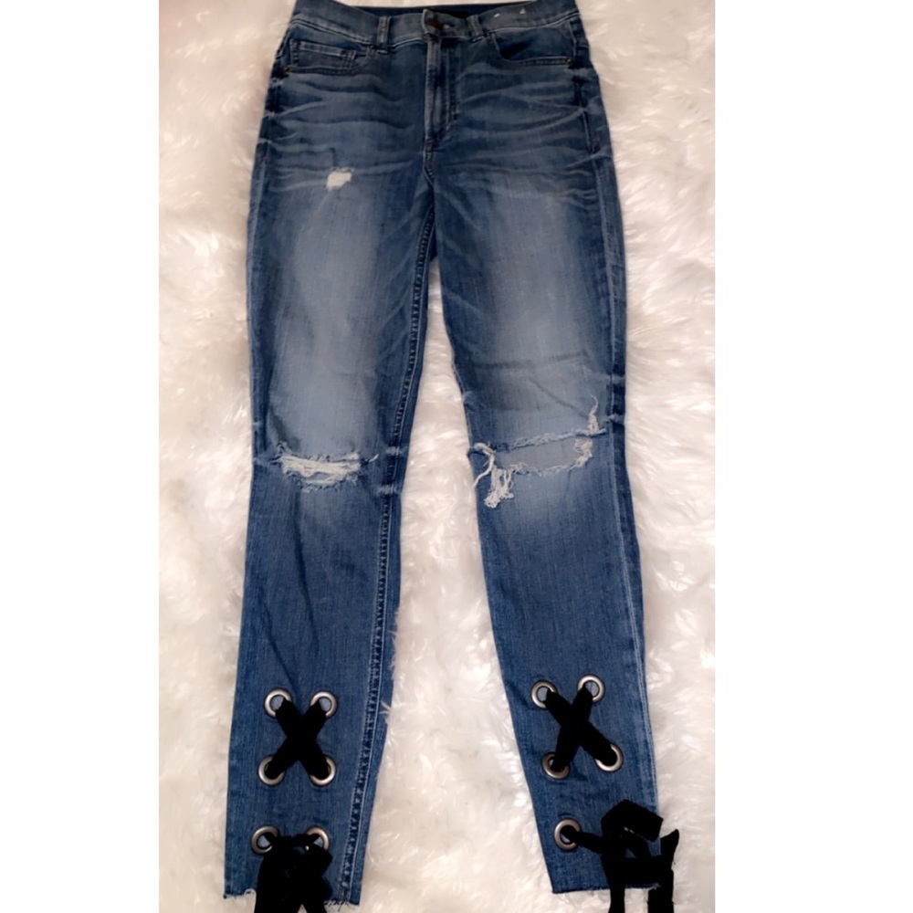 Express- Ankle Legging Super High Rise w/ Ribbon
